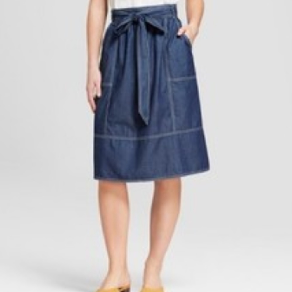 Universal Thread Women's Chambray Skirt - Blue -